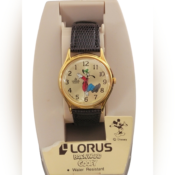 1988 BackWards Goofy Lorus Seiko Disney 28mm Quartz Watch Vintage Rare NIP - Picture 2 of 12